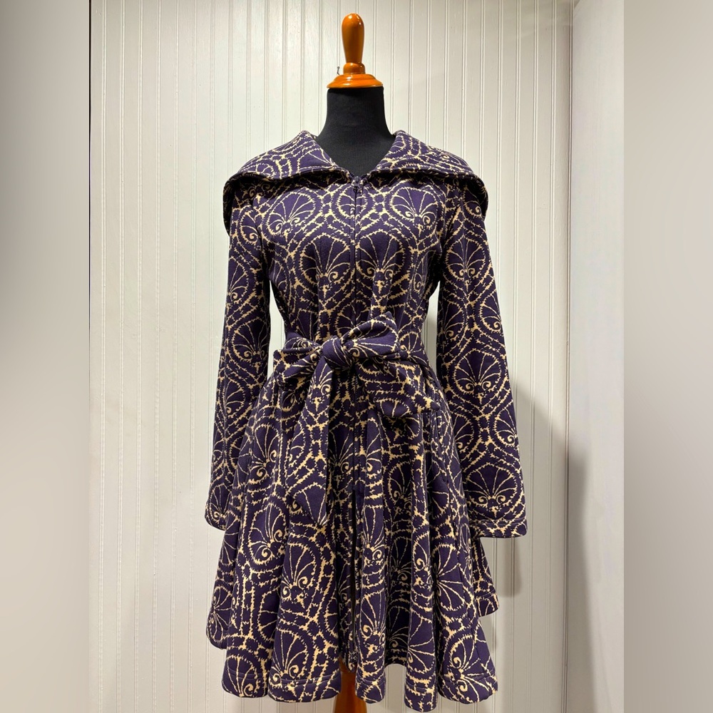 Effie’s Heart Claudia zip coat, cockle print Sz M
